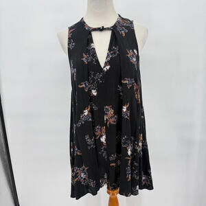 Women's Free People NWOT Snap Out Of It Sleeveless Swing MSRP $88 Black Top XS